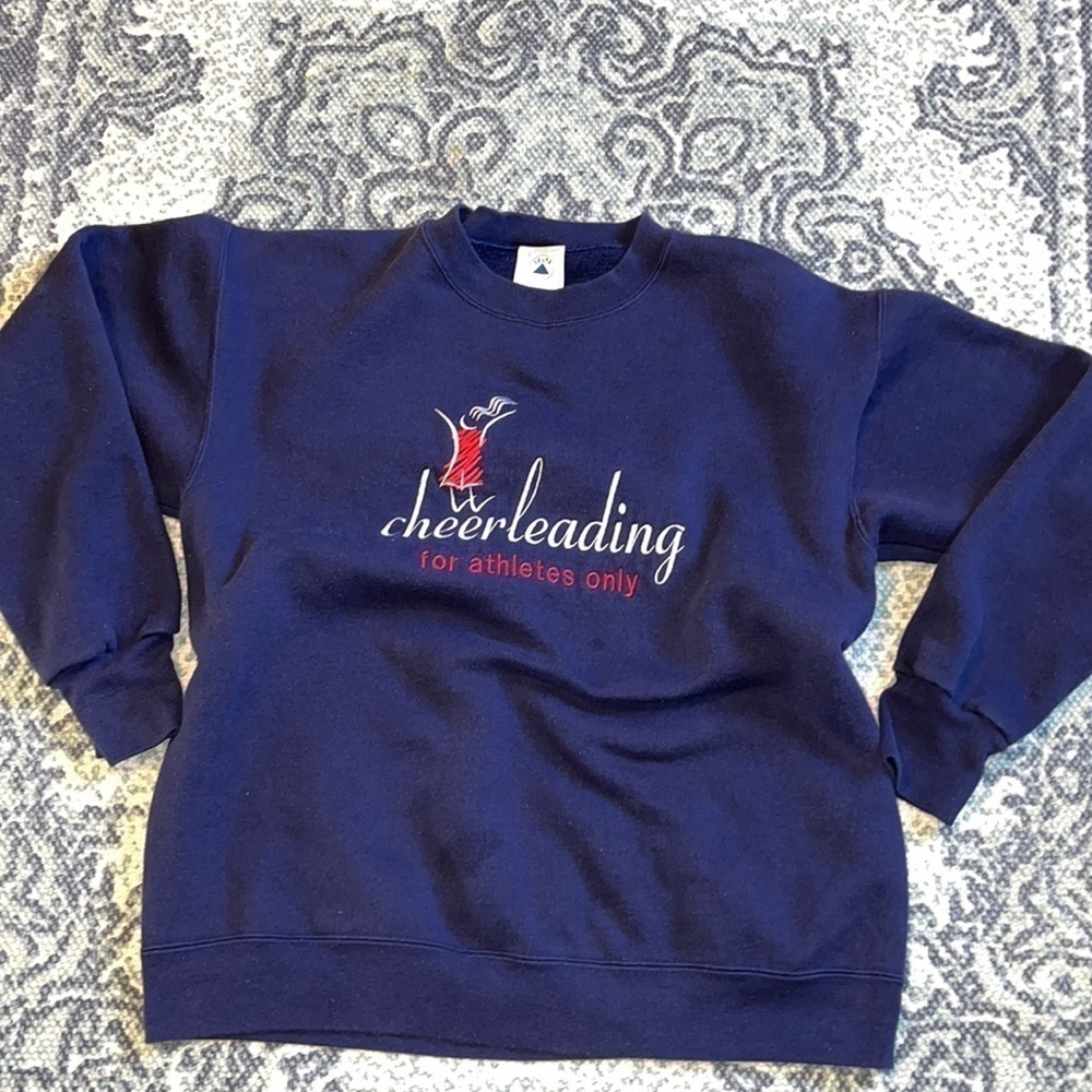 Vintage Cheerleading Embroidered Crewneck Sweatshirt USA Made Delta Size Large
